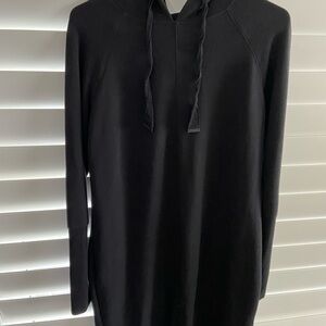 Athleta Black Fleece Sweatshirt Hoodie Dress